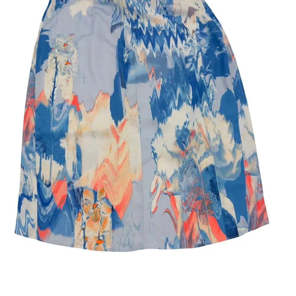Chelsea28 Wrap Watercolor Artsy Art to Wear Spaghetti Strap Dress Women's SZ 14 - Picture 7 of 9